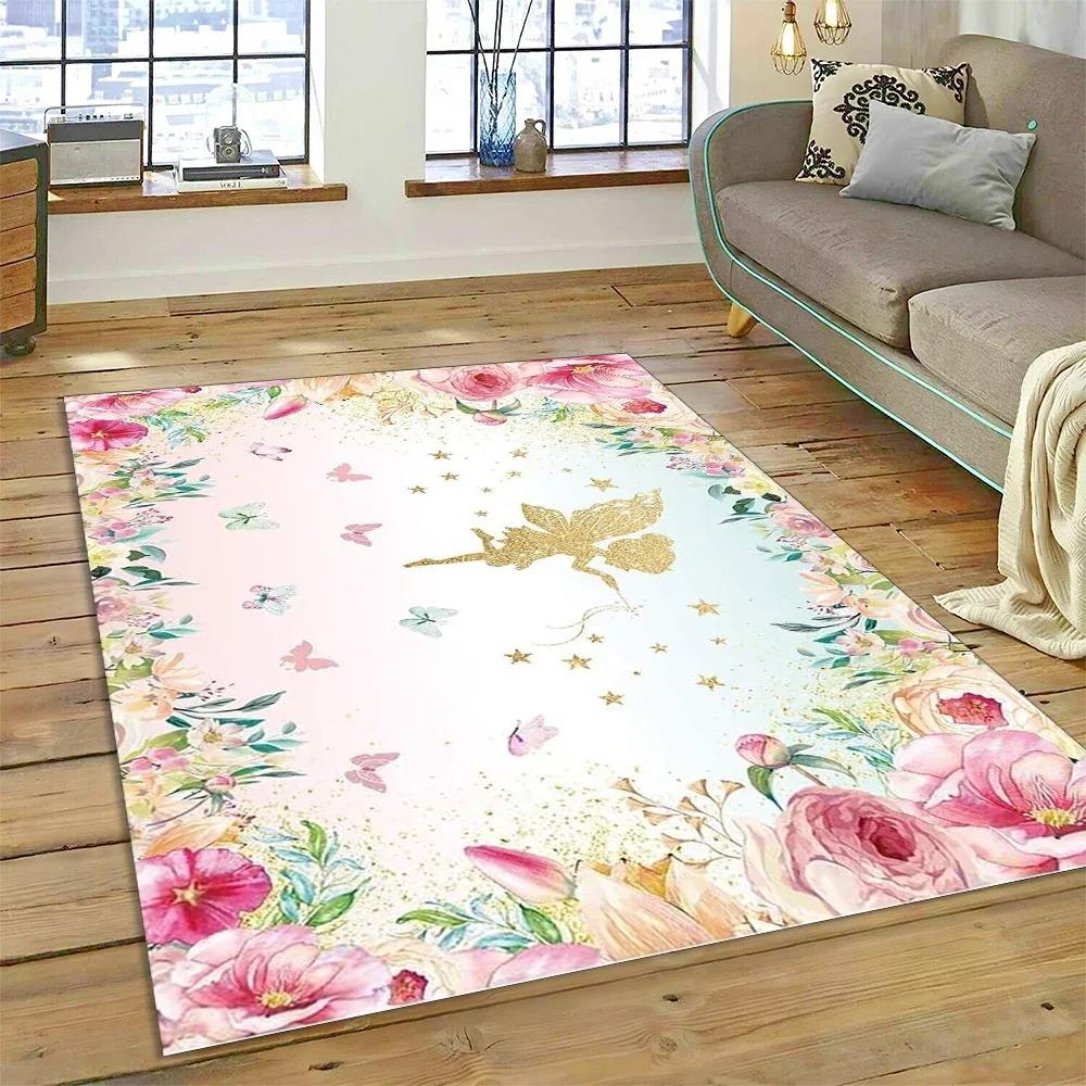 Niedlicher Traum Ballett Mädchen Teppich Leicht zu Reinigen Zuhause Flur Balkon Badezimmer Rutschfest Salon Sofa Boden Große Fläche Deko Weicher Teppich