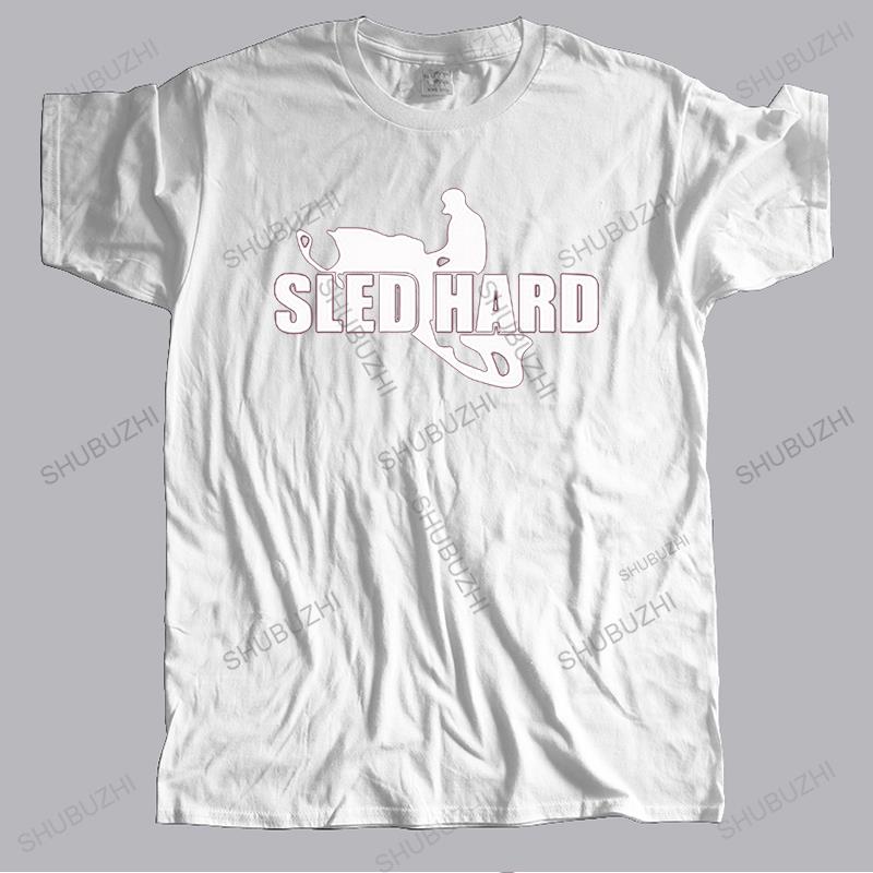 

Новая летняя мужская хлопковая футболка Sled Hard Снегоход Буквы Напечатанная футболка Забавные топы Повседневная одежда многоцветная футболка S