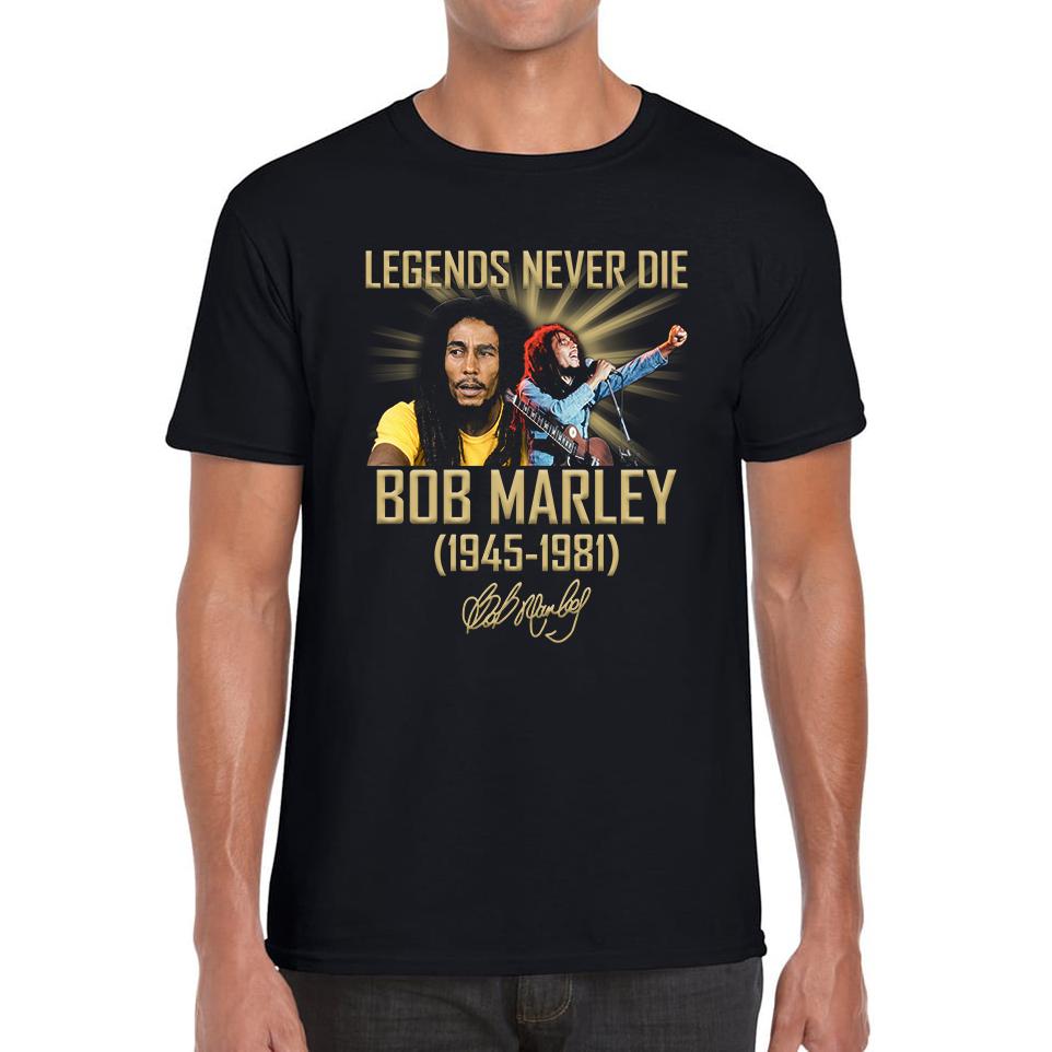 

Bob Marley Legends Never Die Unisex T-Shirt Womens Tops Tees M
