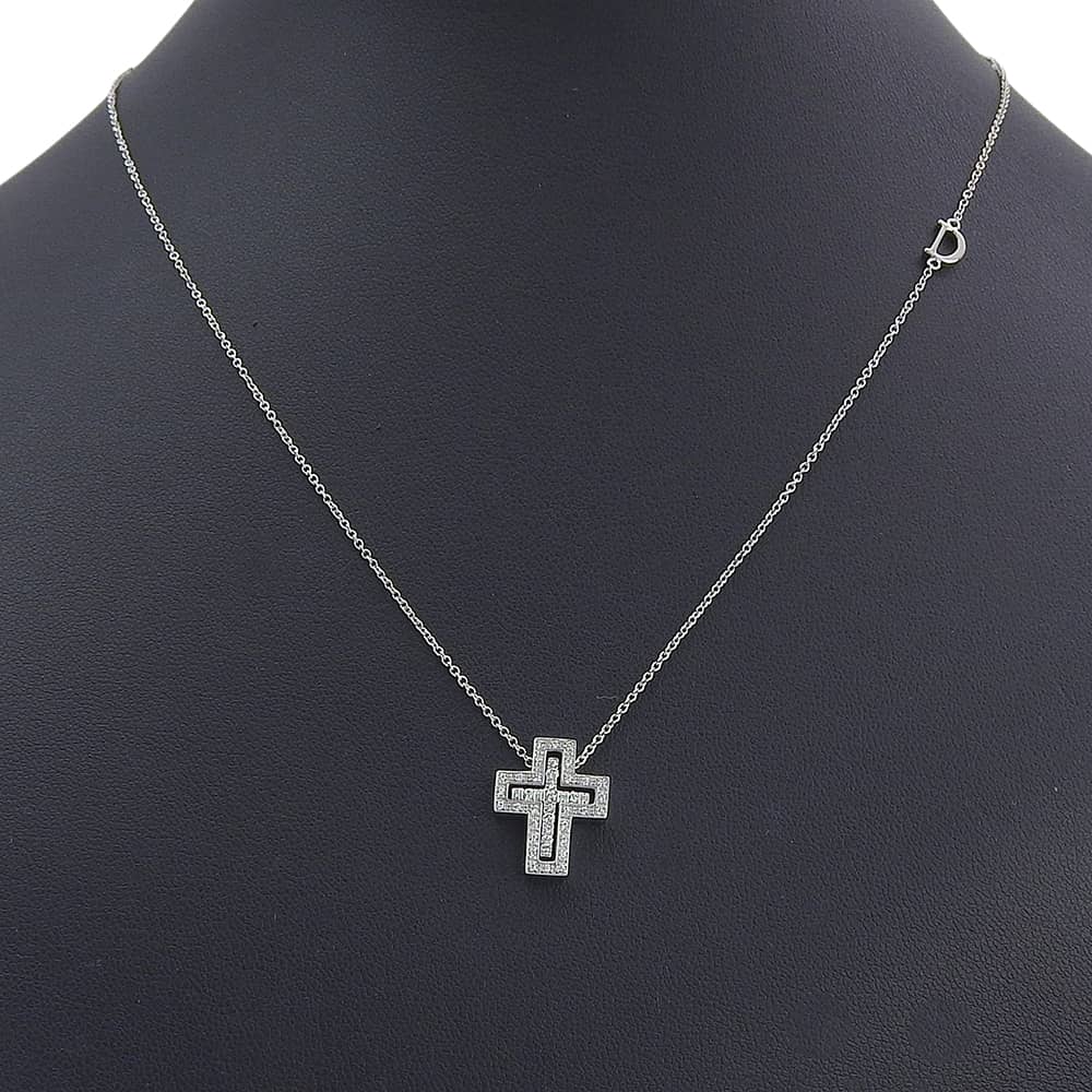 Damiani Belle Epoque XXS Necklace 20083507 cross K18 white gold/diamond 4.5g unisex Used