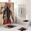 Printed Woman'S Head Pattern Bathroom Floor Mat Shower Curtain Carpet Combination E-Commerce