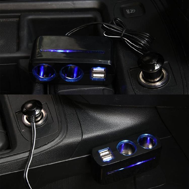 2 Way Multiple Socket Car Cigarettes Lighter Splitter USB Charging 12V/24V Adapter with USB Port