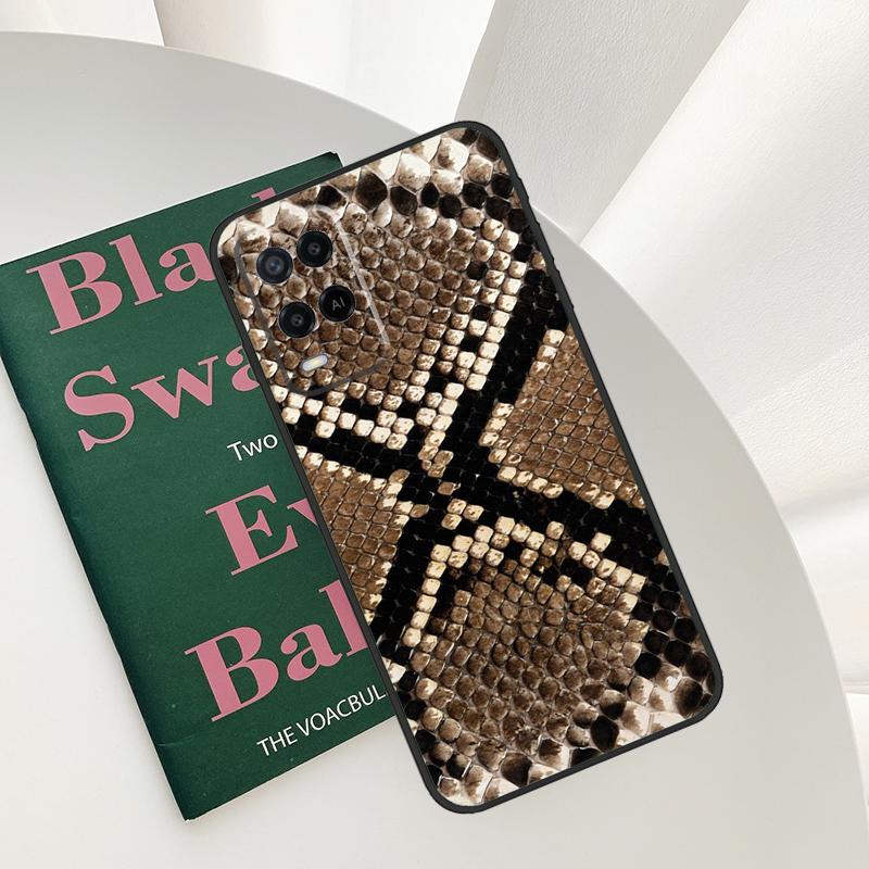

Snake Skin Case For Oppo A58 A78 A98 A15 A16 A17 A52 A72 A76 A96 A54 A74 A94 A57 A77 A54S A57S Cover OPPO A91
