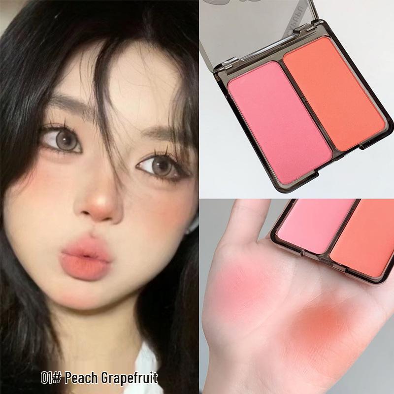 Ka Pao Two-Tone Blush Palette: Soft Contour & Matte Highlight Rouge.