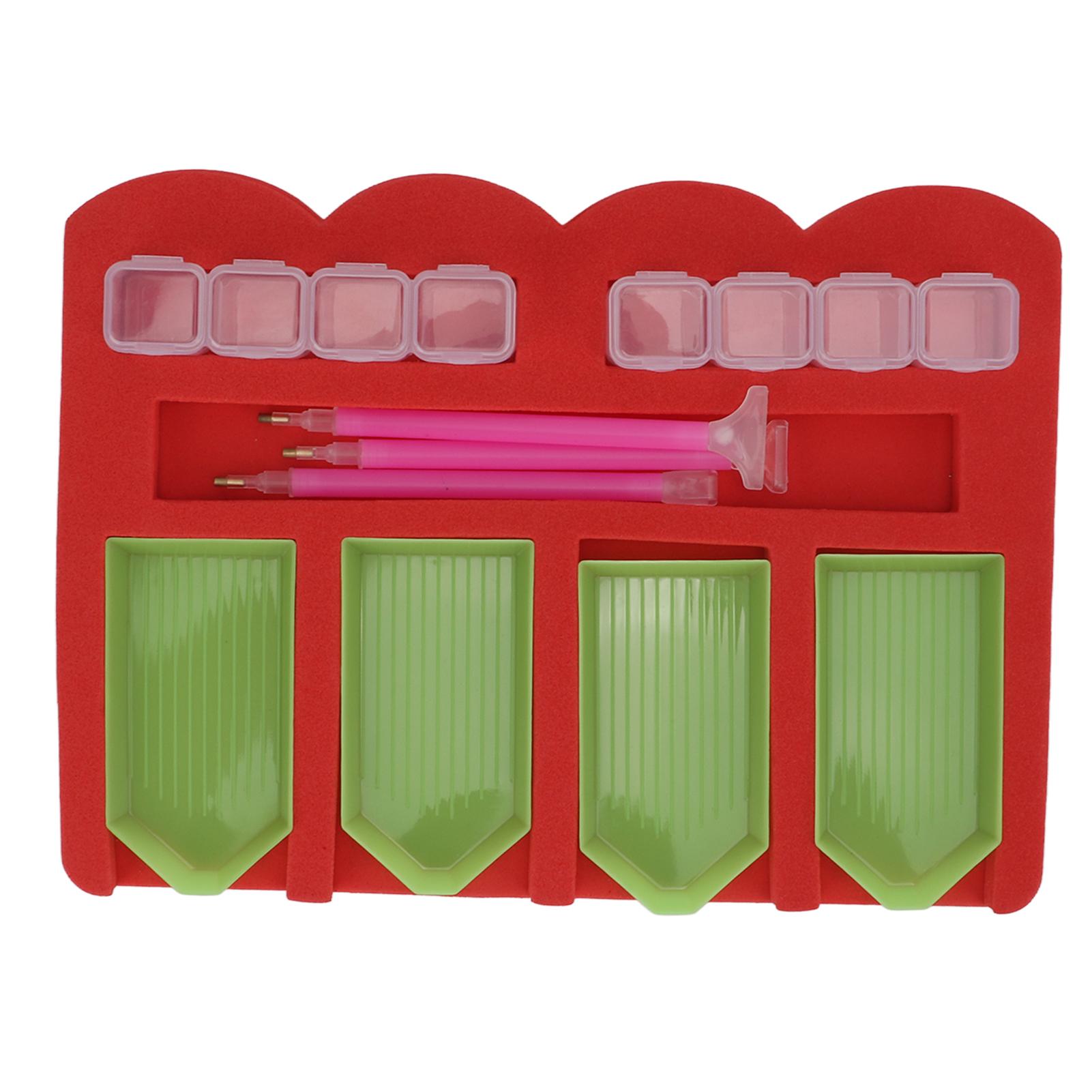 

Rhinestone Painting Tools Containers Portable DIY Rhinestone Painting Crafts Sponge Tray Storage Holder Kits