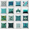Nordic Green Geometric Peach Leather Velvet Pillow Case Home Sofa Pillow Cushion Cover