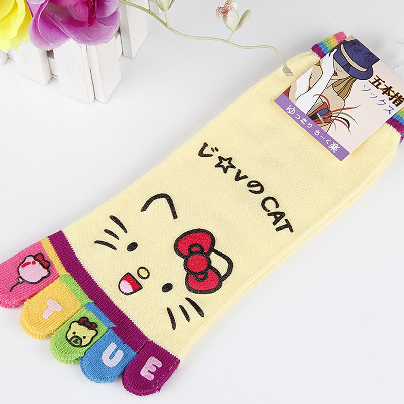 

Каваи Носки с пятью пальцами Hello Kitty Аниме Sanrio Kt Cat Y2K Мягкие Удобные Напольные Носки Домашние Носки Подарок для Девочки жёлтый