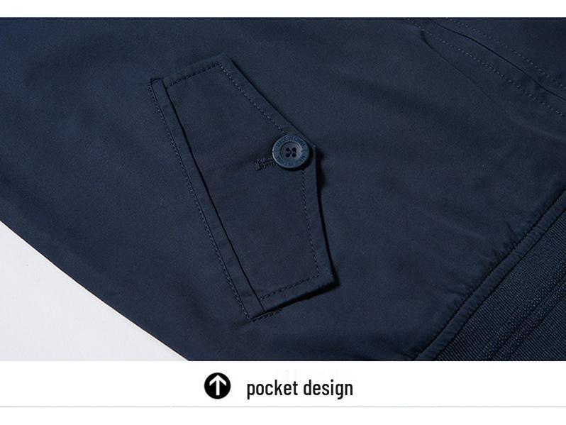 (Clearance) Men's Turn-Down Collar Business Casual Jacket - Spring/Autumn Solid Color Dad's Coat