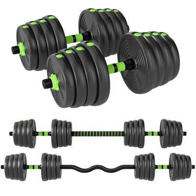 Adjustable Dumbbell Set, 30 Kg, Extension Bar, Black