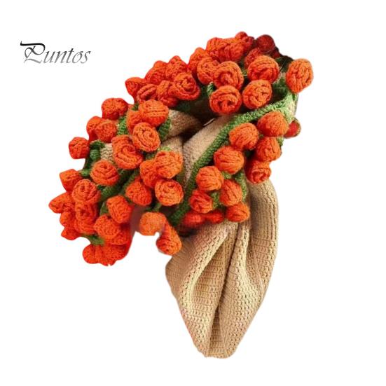 31.5 Inch Crochet Flowers Blanket Handmade Rose Bouquet Blanket Knitted Flowers Throw Blanket for Mother's Day Gift Home Decor