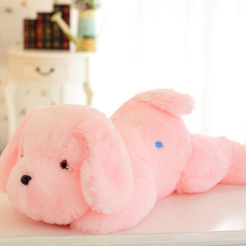 Kawaii Yaratıcı Gece Lambası LED Sevimli Köpek Peluş Oyuncak ve Peluş Oyuncaklar Bebek Çocuklar Çocuk Arkadaş İçin En İyi Doğum Günü Noel Hediyesi