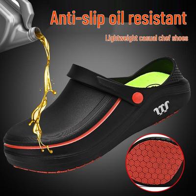 Non-Slip Waterproof Chef Shoes: Lightweight, Oil-Proof, Non-Abrasive Work Shoes for Kitchen Safety