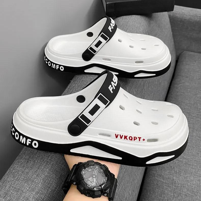 EVA სანდლები მამაკაცის ზაფხულის, სუნთქვადი, ახალი, მსუბუქი, რბილი ძირის მქონე ფეხსაცმელი, მამაკაცის ჩუსტები ორმაგი გამოყენების ქვიშის პლაჟის ფეხსაცმელი