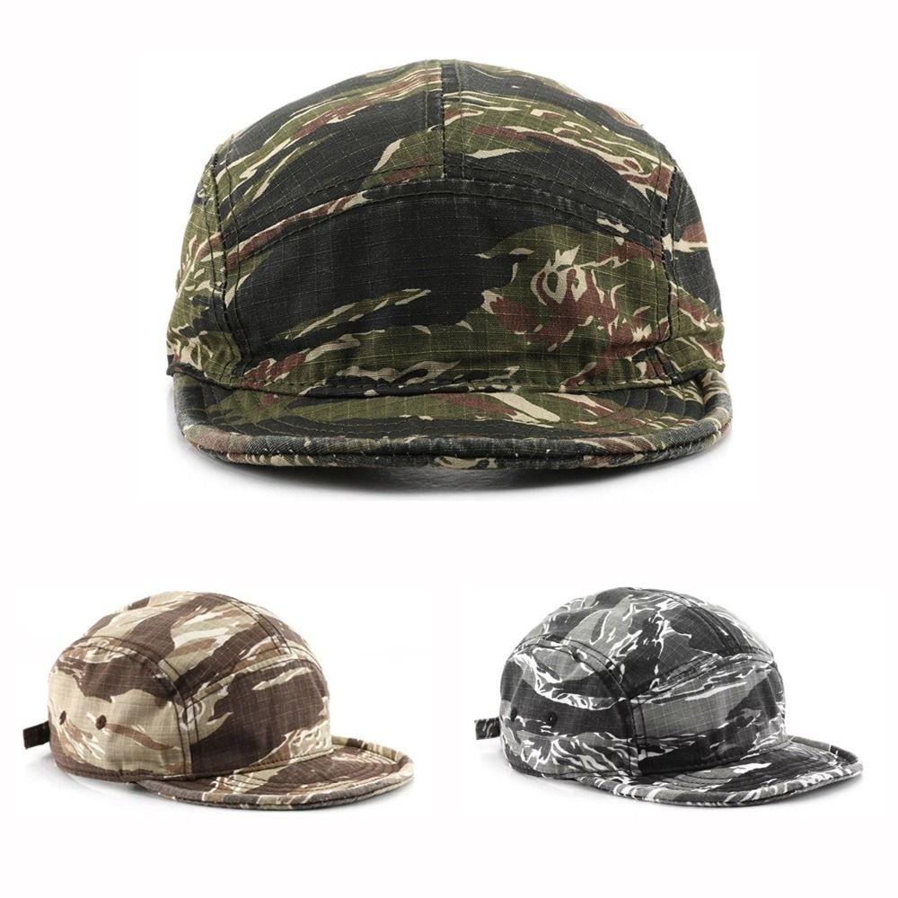 Camouflage Short Brim Caps Versatile Camp Caps Trend Outdoor Hats for Men and Women