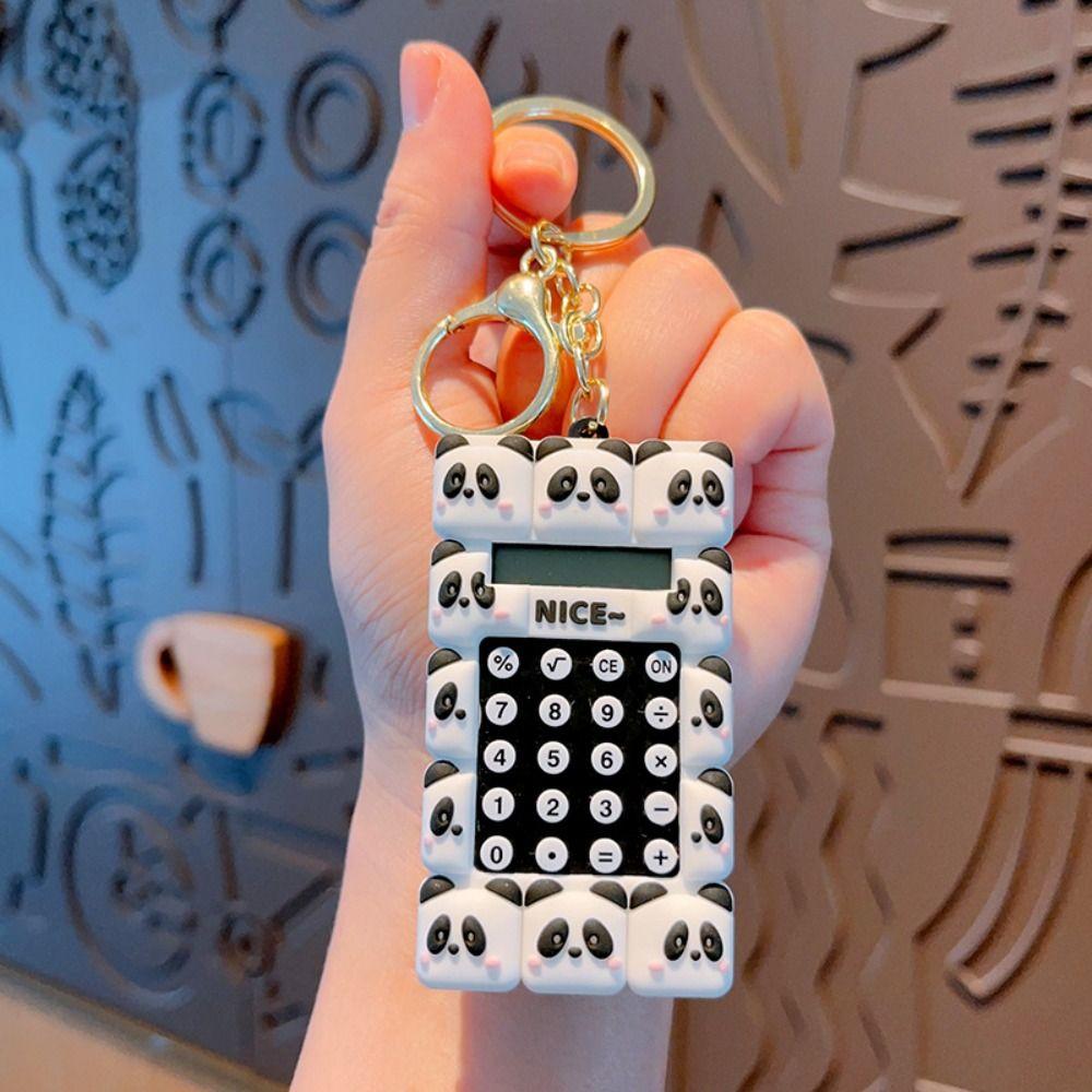 

Evaluator Mini Portable Digit Calculator with Keychain Cartoon Cute Calculator School Bag panda
