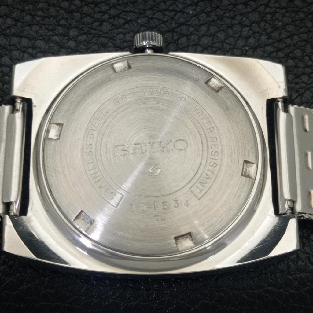 RARE VINTAGE SEIKO HAND-WINDING 6602B JAPAN MENS BLACK DIAL WATCH a703939-1 R213g-a703939