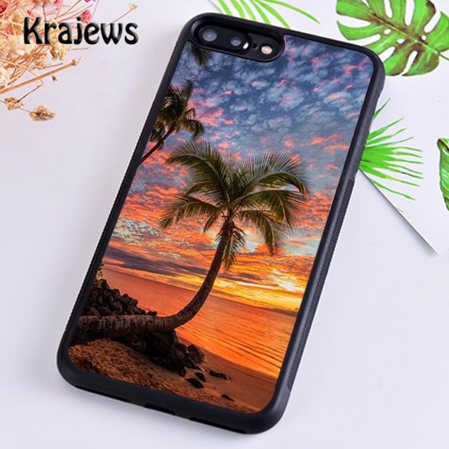 Krajews palm tree sunset ocean beach Phone Case Cover For iPhone 17 Air 16 15 14 plus 11 12 pro max coque Fundas