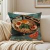 Ramen Pillow Japanese Retro Illustration Cushion Cushion Cover Pillowcase Antidustmite Living Room Sofa Decor Cushion Room