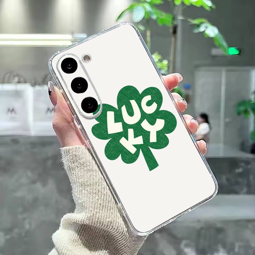 Four L-leaf clover Phone Case For Samsung Galaxy A91,80,73,72 ,71,53,52,32 ,31,22,21s,20,Transparent Case