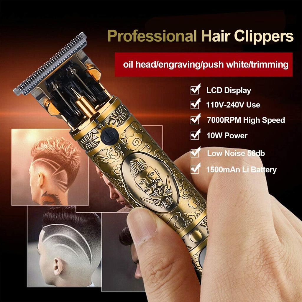 Suttik Hair Clippers for Men, Professional Hair & Beard Trimmer for Men, T-Blade Hair Edgers Clippers, Gold Knight Close-Cutting Trimmers, Cordless