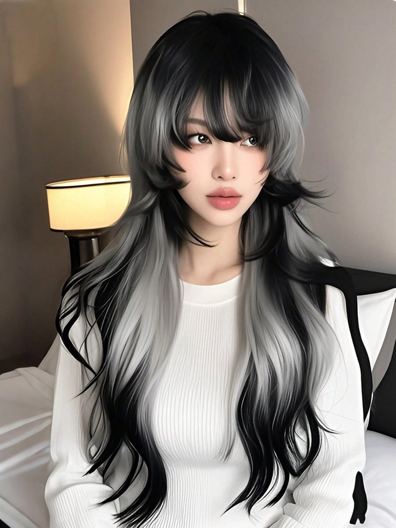 

Синтетический парик, длинный волнистый с челкой и вьющимися волосами, модный, микс и подбор, подходит для ролевых игр, для девочек.