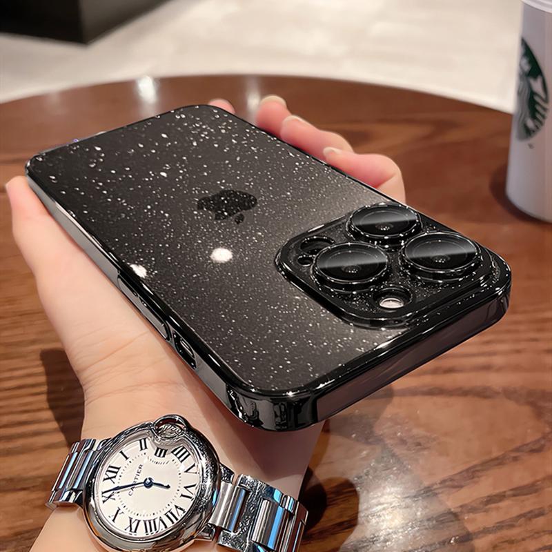 

Роскошный гальванизированный блестящий чехол для телефона для iPhone 16 15 14 13 12 11 Pro Max Plus Прозрачный ударопрочный жесткий ПК чехол For iPhone 15 Pro