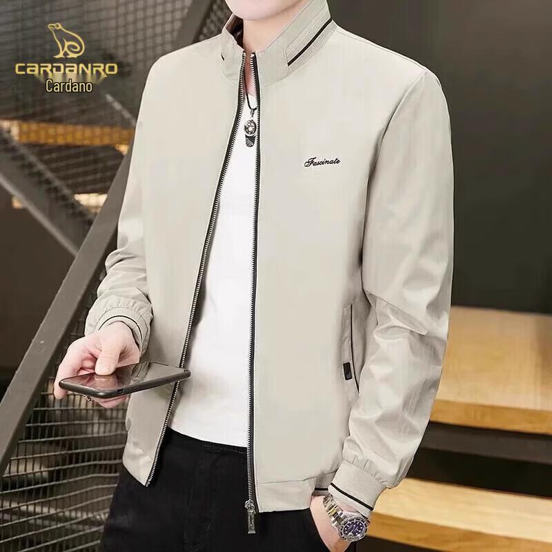 CARDANRO Men's Slim-Fit Stand-Collar Casual Jacket