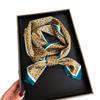 Floral Literary and Artistic Style Silk Scarf, Small Long Strip, Light Luxury Streamer, Tied Bag Decoration, Double-layer Scarf, Headband, Printed
