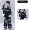Neujahr Kinder Hip Hop Tanz Outfit - Amerikanische Trendige Lederjacke & Performance Set