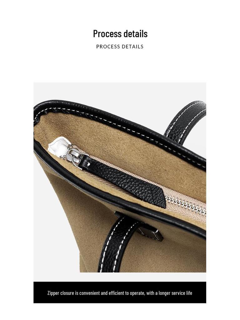 High-End Women's Genuine Leather Tote - Large Capacity, Silk Matte Finish