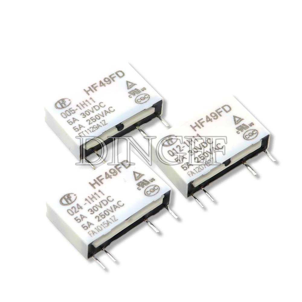 HF49FD HF49FD-005-1H11 HF49FD-012-1H11 HF49FD-024-1H11 Relay HF49FD-005 012 024 1H11 4Pin 5A Relays DC 5V 12V 24V Relays 5