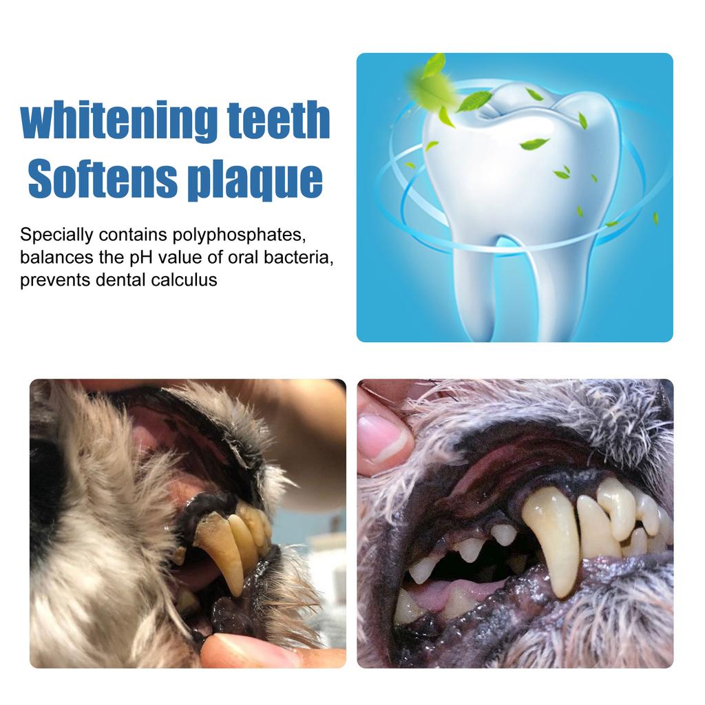 Removedor de Manchas Dentárias para Animais Remove placa bacteriana, dentes amarelados, mau hálito, limpador de espuma oral