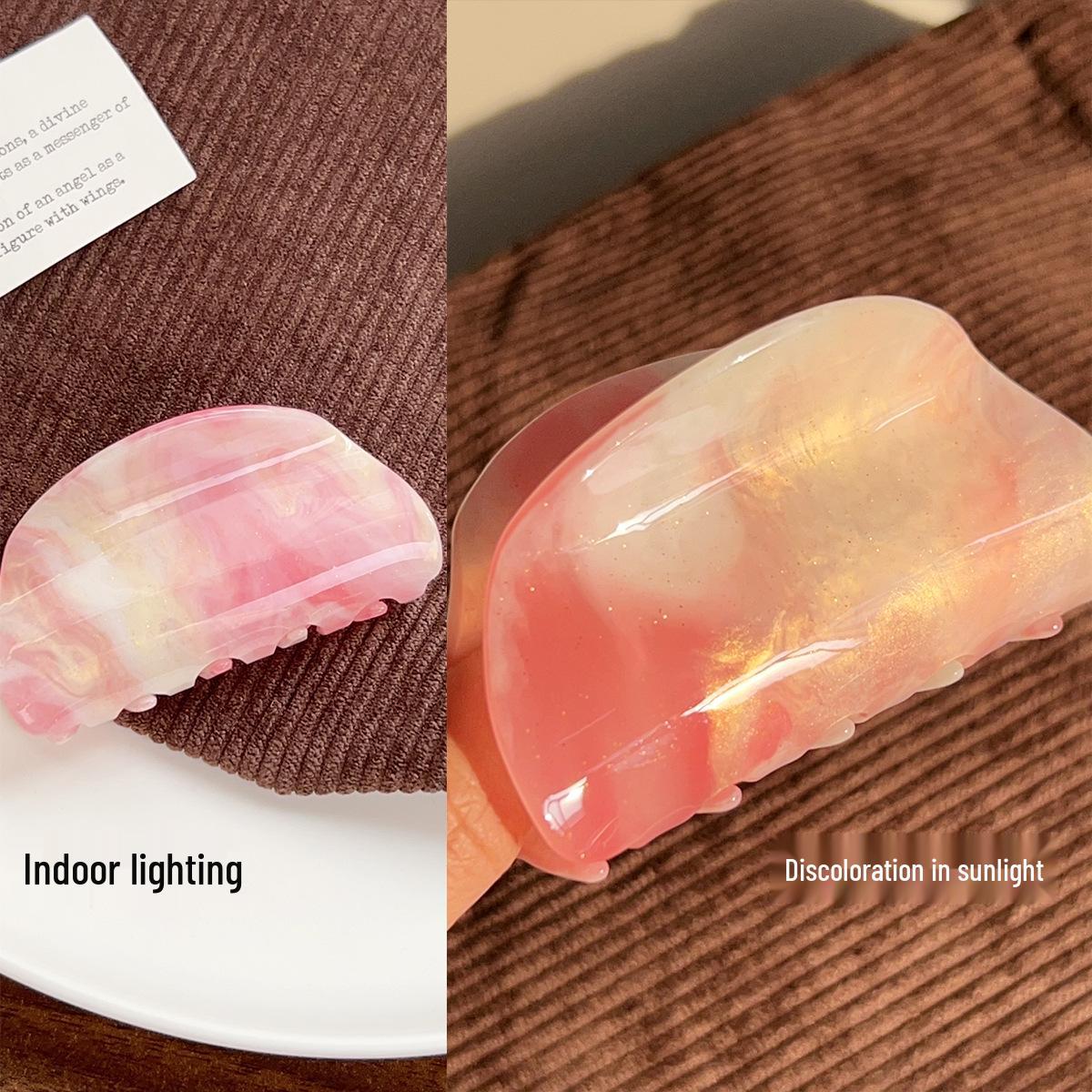 

Корейская акриловая заколка-краб конфетного цвета: Средний полукруг, меняющийся цвет аксессуар для волос Color Changing Effect роза розовый