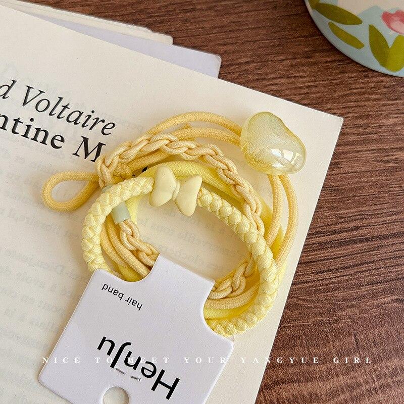 2023 New Korean Scrunchie Set Sweet Large Rubber Band Hair Rope For Women Elastic Hairbands Headbands Hair Accessories Headwear