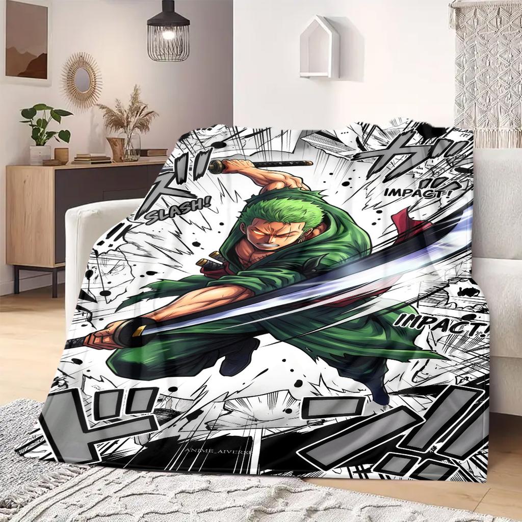 OnePiece Anime Print Blanket Warm  Comfortable Flannel Blanket Suitable for Bedrooms, Sofas, Beds, Chairs, Picnics, Travel