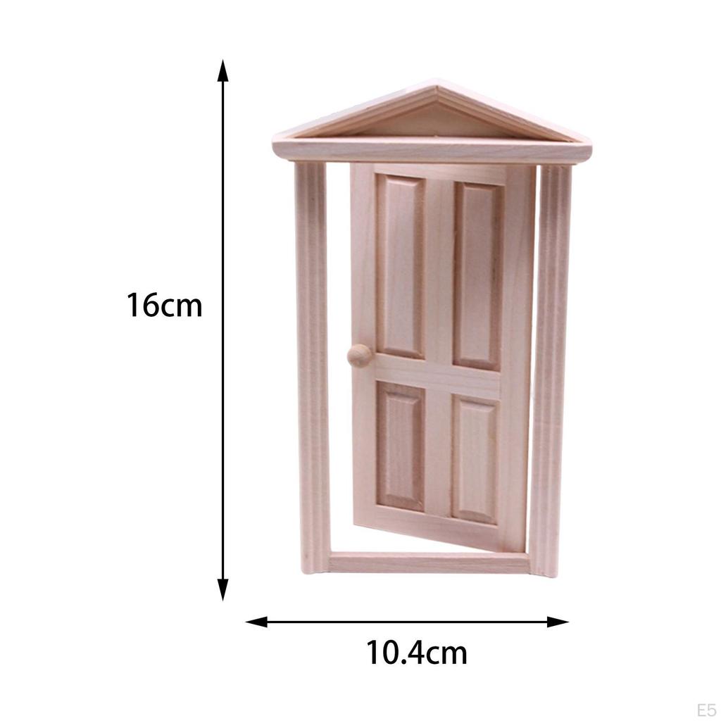 Delicate Dollhouse Wood Door Miniature Furniture Toys Props Pretend Playset House Decor Toy Blank
