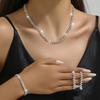 Jewelry Full Diamond Necklace Three Sets Versatile Simple Bridal Rhinestone Clavicle Chain Neck Chain Jewelry