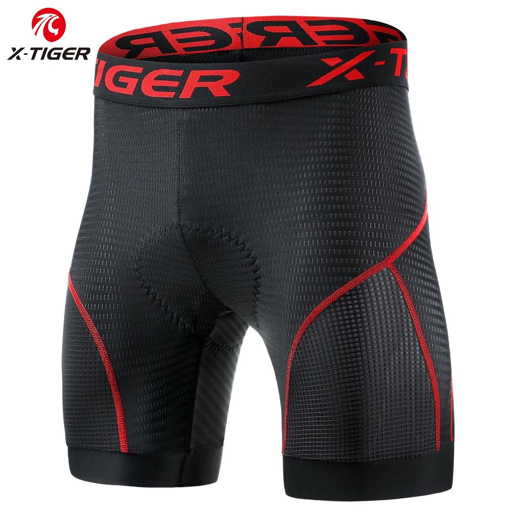 X-TIGER Cycling Underwear 5D Gel Pad Breathable Non-Slip Men Bike Shorts Shockproof Bicycle Underpant MTB Road Bike Riding Short