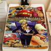 One Piece Charakter Print Flaneldecke, Hohe Qualität, Bequem für alle Jahreszeiten, Heimdekoration, Wärme und Komfort, Perfekt für Weihnachtsgeschenke