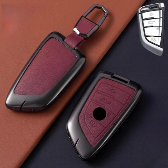 Zinc Alloy Leather Car Key Fob Case Cover For BMW 2 3 5 6 7 X4 X5 X7 M5 X1 X2 X3