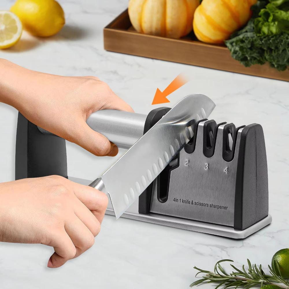 Handheld Kitchen Sharpening Stone Manual Whetstone Household 4 in 1 Sharpener  Canteen
