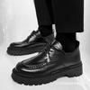 Leather shoes breathable formal thick soles heightened small leather shoes British style business Martin shoes