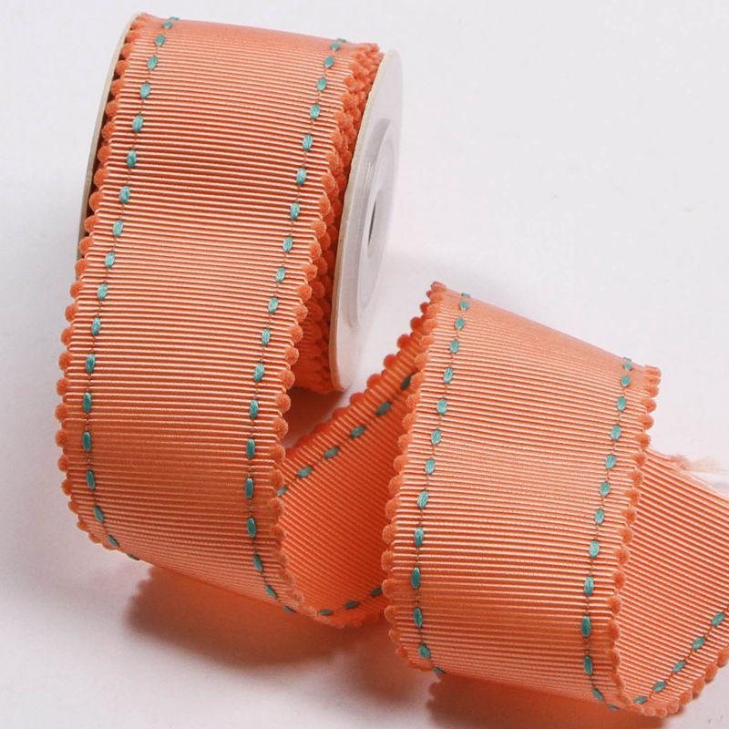 

5Yards Jump Dots Grosgrain Ribbon Macaron Color Lace for DIY Hair Bows Hat Decor Craft Suppies Clothing Sewing Gift Wrapping 10mm-5yards оранжевый