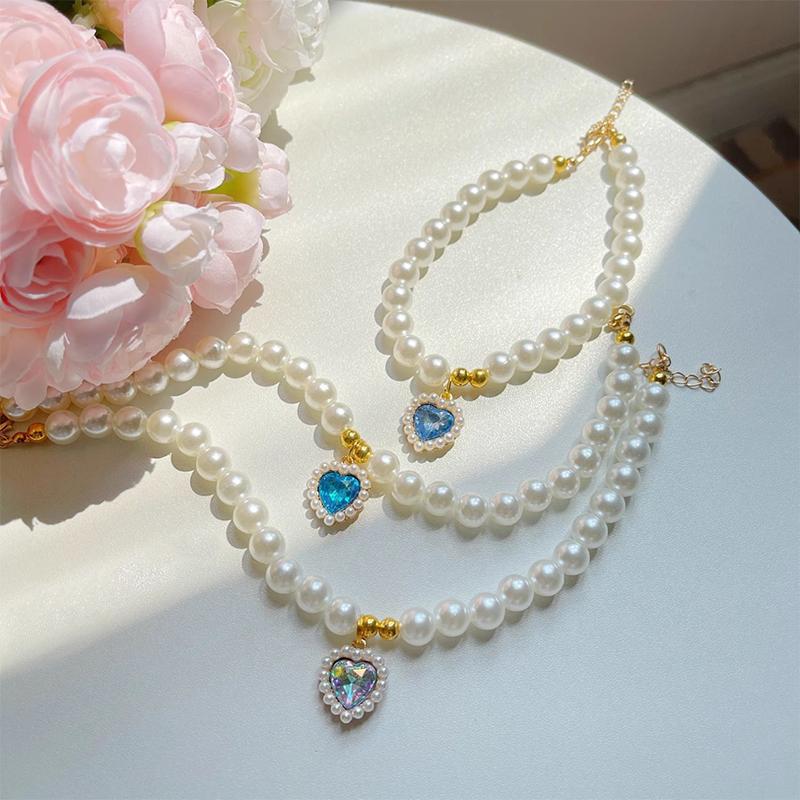 Princess Style Pet Pearl Collar For Dogs Cats - Cute Jewelry Accessory For Puppy Kitten Chihuahua Perfect Wedding Gift