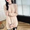 2024 Women's Mid-Length Wool Sweater Dress – Warm Half-High Collar, Hip-Hugging Knit, Perfect Inner Layer for Coats