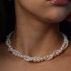Vintage Irregular Imitation Pearl Enwind Necklace Female Minimalism Collarbone Chain White Beaded Necklaces Wedding Jewerly Gift