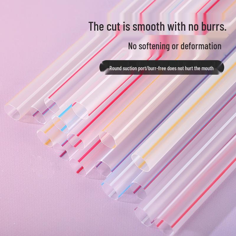 Biodegradable Transparent High-Temp Milk Tea Straws with Pearl Thick Tips