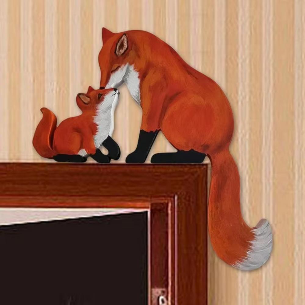 Safety Door Corner Hanging Ornaments Wooden Craft Animal Shape Statue  Home Decor