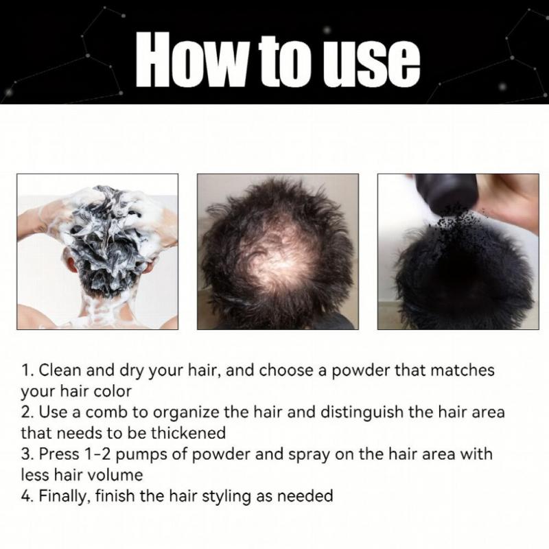 Hair Fibres Powder Fill Hair Seam And Hairline Powder Natural Fullness Waterproof And Sweat Proof Suitable For All Hair Types