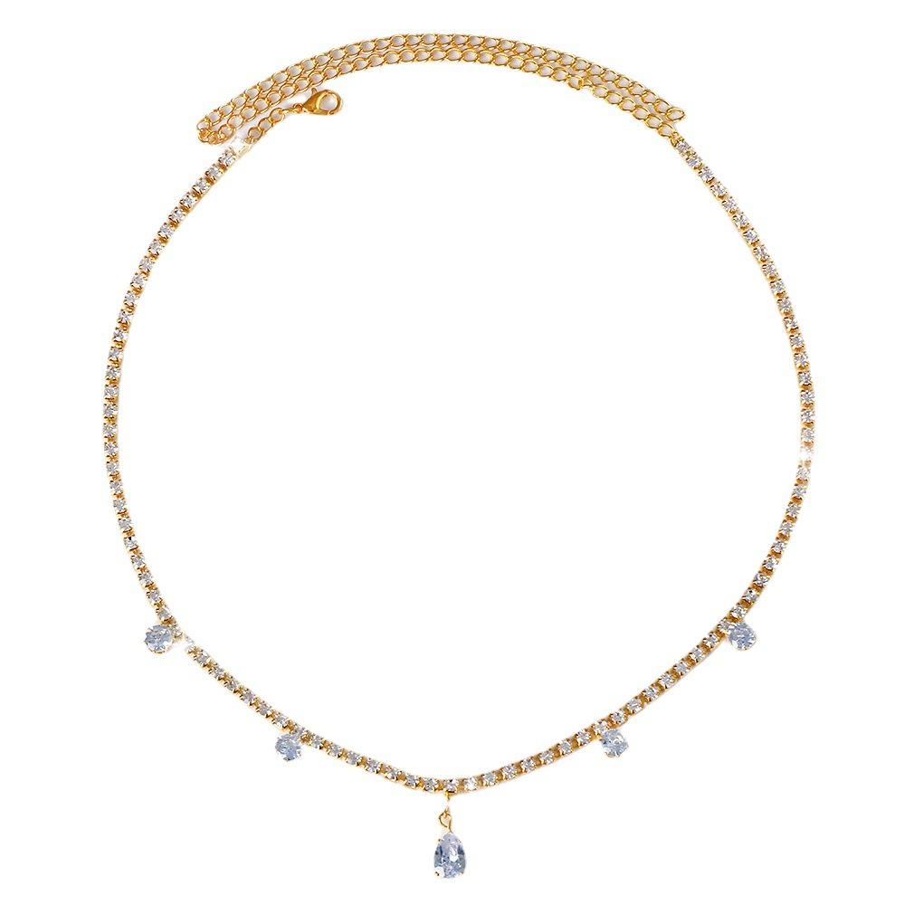 StoneFans Zircon Pendant Head Chain Indian Jewelry Ornament Headdress Crystal Headwear Gift Wedding Tiaras for Brides Headband